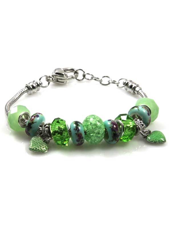 Bracciale donna con charms scorrevoli colorati