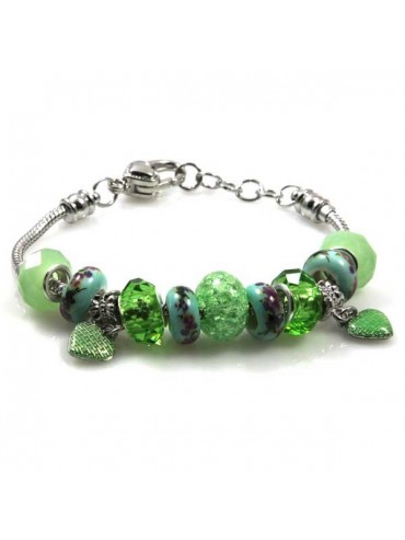 Bracciale donna con charms scorrevoli colorati