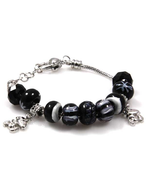 Bracciale donna con charms scorrevoli colorati