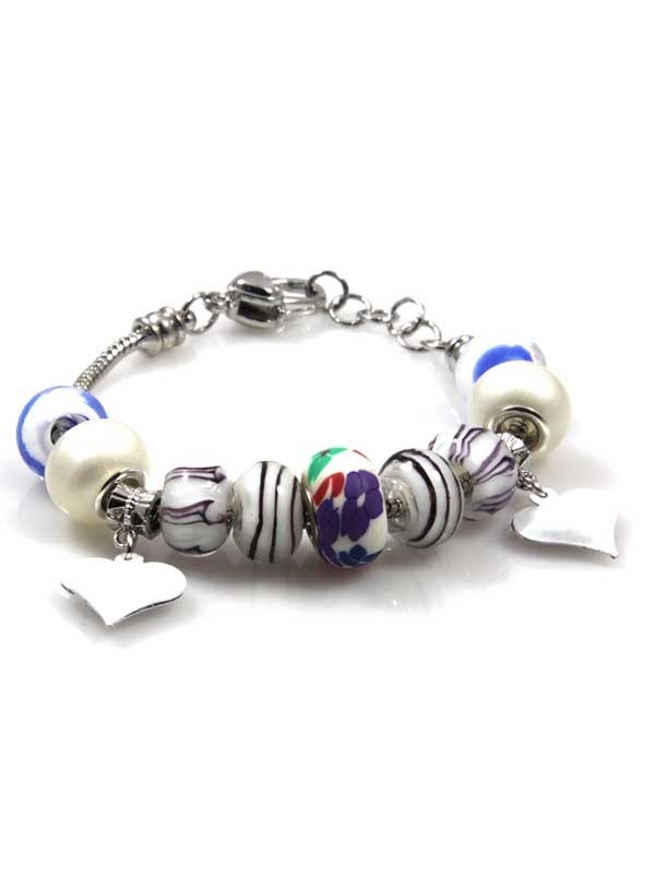 Bracciale donna con charms scorrevoli colorati