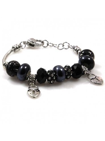 Bracciale donna con charms scorrevoli colorati