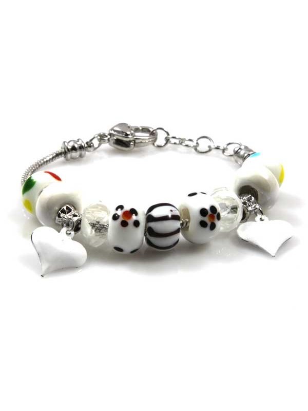 Bracciale donna con charms scorrevoli colorati