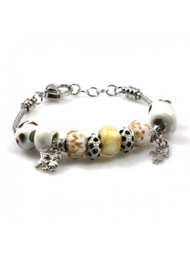 Bracciale donna con charms scorrevoli colorati