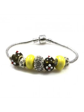 Bracciale donna con charms scorrevoli colorati