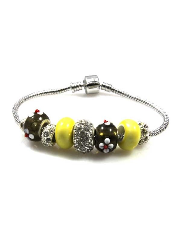 Bracciale donna con charms scorrevoli colorati
