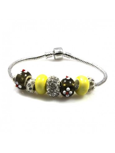 Bracciale donna con charms scorrevoli colorati
