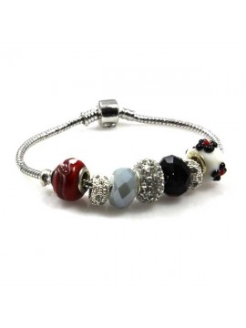 Bracciale donna con charms scorrevoli colorati