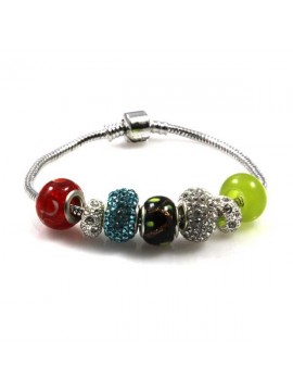 Bracciale donna con charms scorrevoli colorati