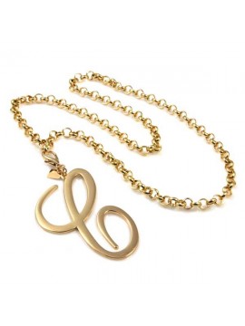 collana con ciondolo pendente lettera c o iniziale dorata