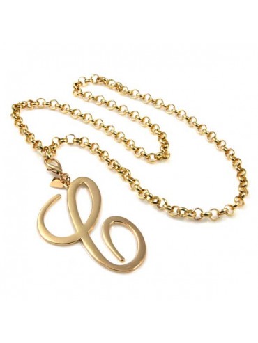 collana con ciondolo pendente lettera c o iniziale dorata
