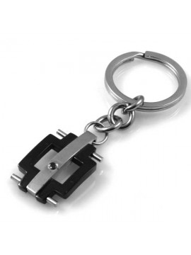 Portachiavi uomo in acciaio geometrico
