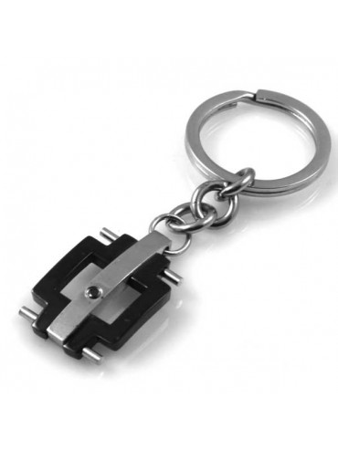 Portachiavi uomo in acciaio geometrico