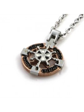 collana con timone in acciaio ciondolo pendente