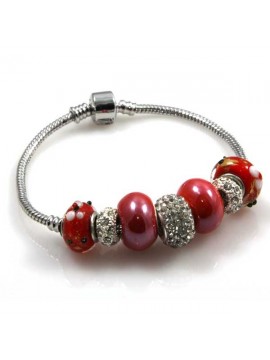 Bracciale donna con charms scorrevoli colorati