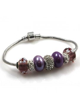 Bracciale donna con charms scorrevoli colorati