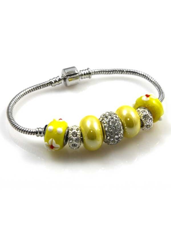 Bracciale donna con charms scorrevoli colorati