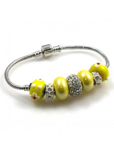 Bracciale donna con charms scorrevoli colorati