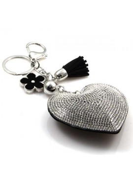 portachiavi donna a cuore in pelle e strass elegantissimo