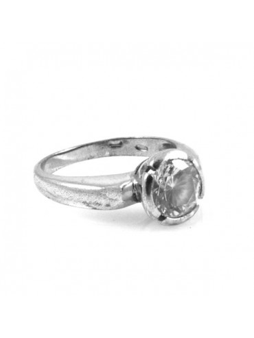 Anello donna in argento solitario