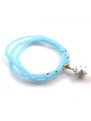 bracciale collana in pietre sfaccettate e pendente