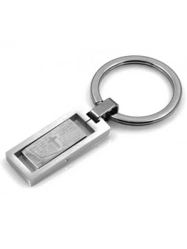 portachiavi con preghiera del padre nostro in acciaio da incidere