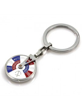 portachiavi in acciaio e smalti motivo leva comandi nave