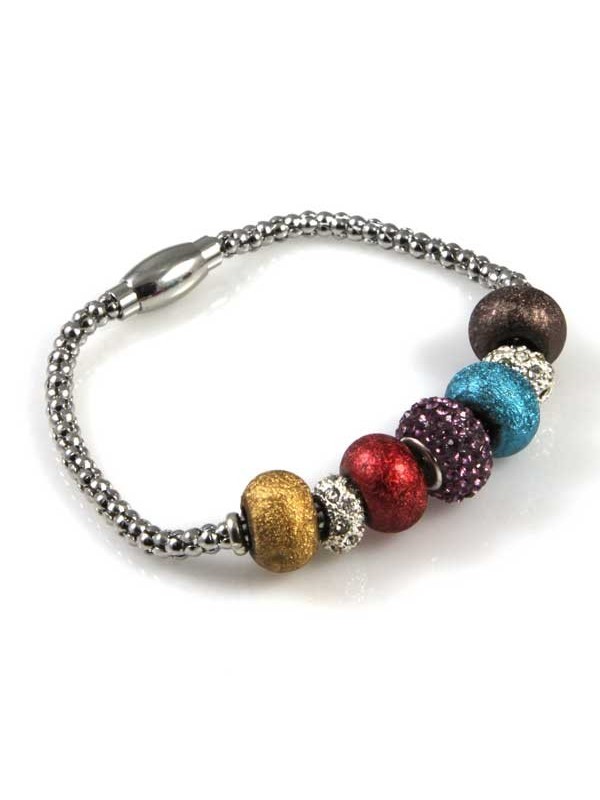 Bracciale donna con charms scorrevoli colorati