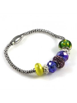 Bracciale donna con charms scorrevoli colorati