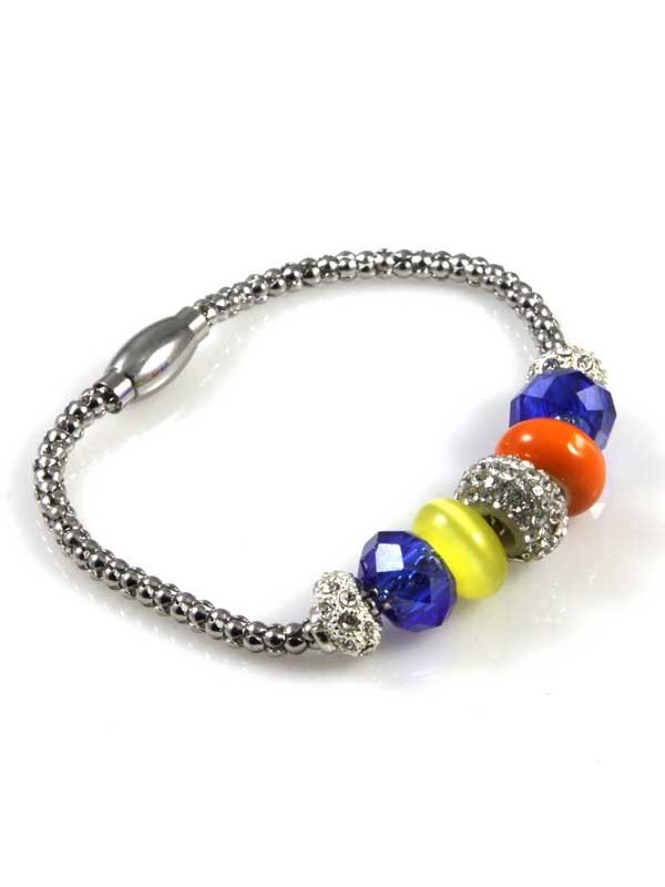 Bracciale donna con charms scorrevoli colorati