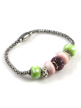 Bracciale donna con charms scorrevoli colorati