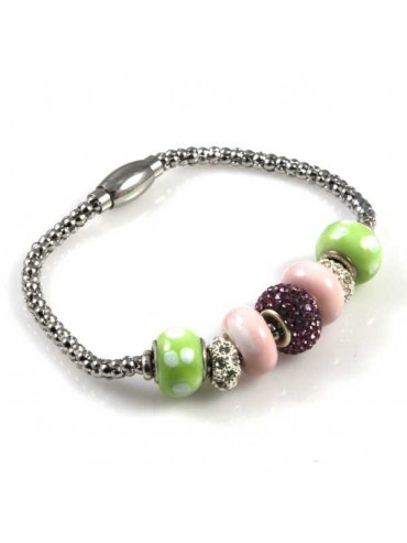 Bracciale donna con charms scorrevoli colorati