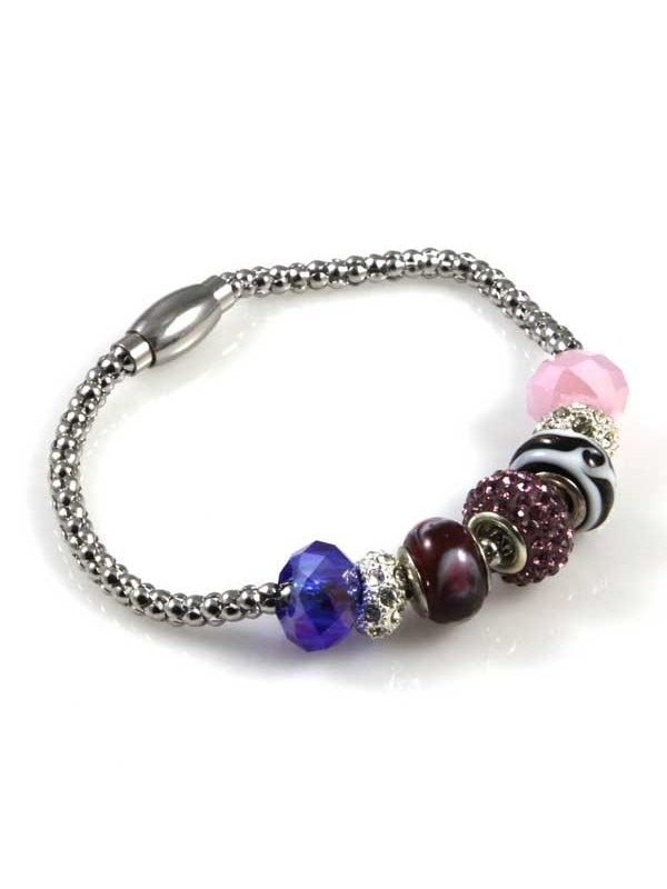 Bracciale donna con charms scorrevoli colorati