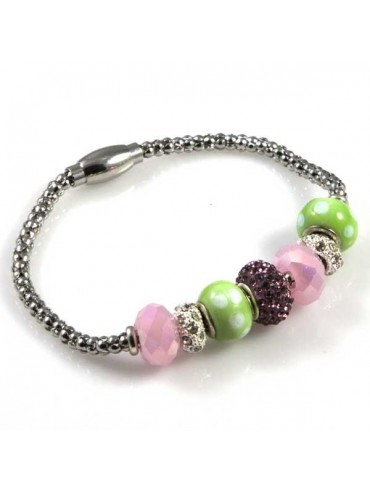 Bracciale donna con charms scorrevoli colorati