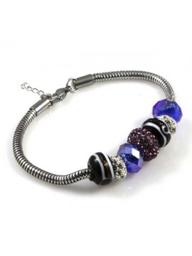 Bracciale donna con charms scorrevoli colorati