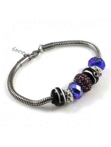 Bracciale donna con charms scorrevoli colorati