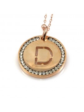 collana con lettera d iniziale ciondolo pendente in bronzo ramato