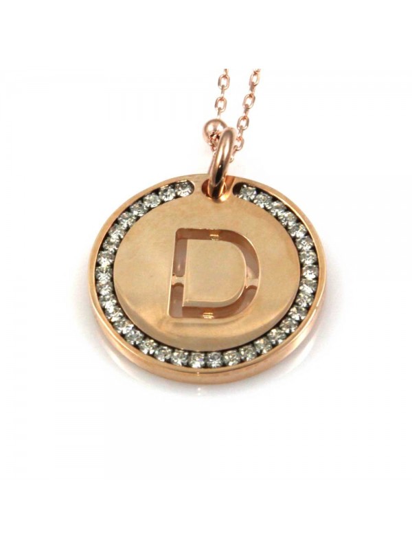 collana con lettera d iniziale ciondolo pendente in bronzo ramato