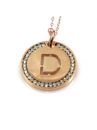 collana con lettera d iniziale ciondolo pendente in bronzo ramato