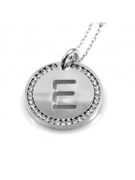 collana con lettera e iniziale ciondolo pendente in bronzo argentato