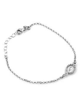bracciale con medaglia miracolosa in argento 925 e strass