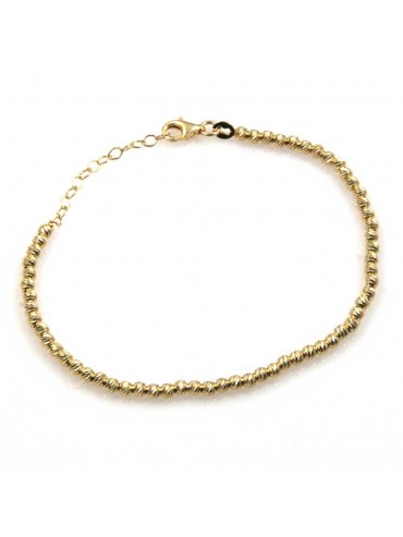 bracciale a palline diamantate in argento 925 dorato bellissimo