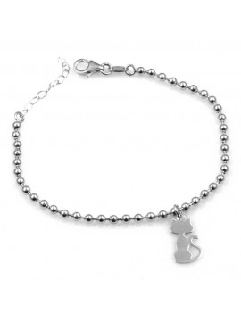 bracciale con gattino in argento 925