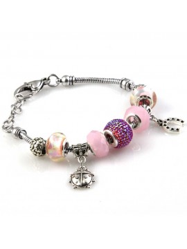 bracciale donna con beads e ciondoli in ceramica cristallo e swarovski
