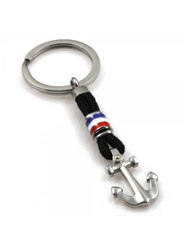 portachiavi con ancora e cilindri smaltati in acciaio