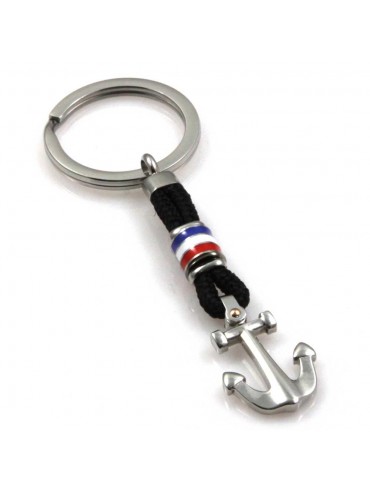 portachiavi con ancora e cilindri smaltati in acciaio