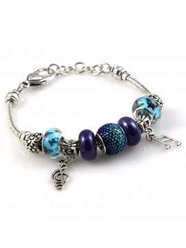 bracciale donna con beads e ciondoli in ceramica cristallo e swarovski
