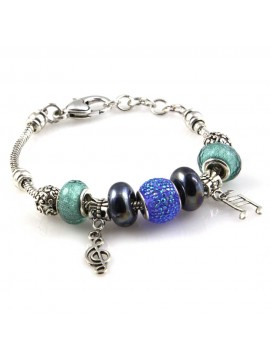 bracciale donna con beads e ciondoli in ceramica cristallo e swarovski