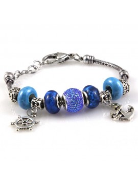 bracciale donna con beads e ciondoli in ceramica cristallo e swarovski