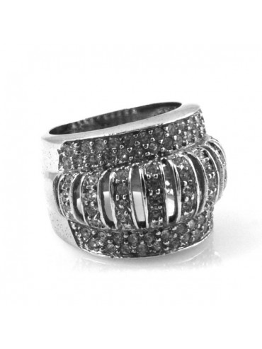Anello donna in argento con strass