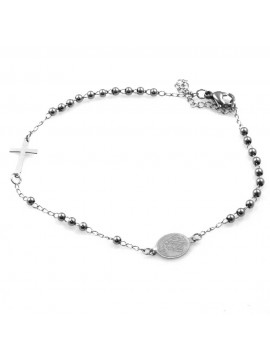 bracciale rosario in acciaio
